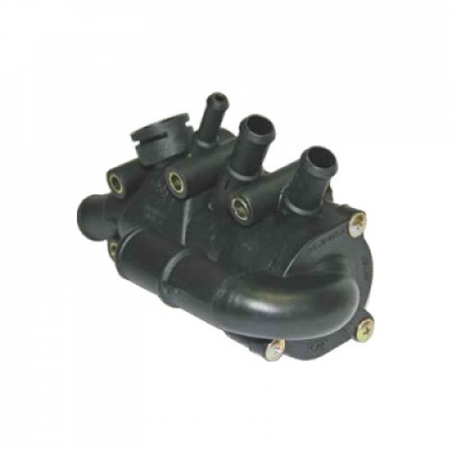 VALVULA TERMOSTATICA DO FIESTA/KA/COURIER 1.0/1.6 FLEX C/SUPORTE (PLASTICO)